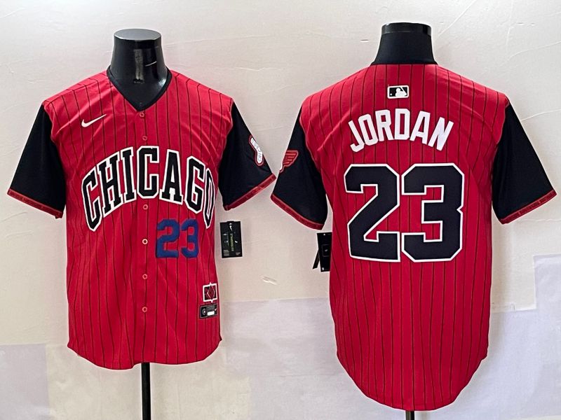Men Chicago White Sox #23 Jordan Red Stripe Joint Name Nike 2025 MLB Jersey style 32